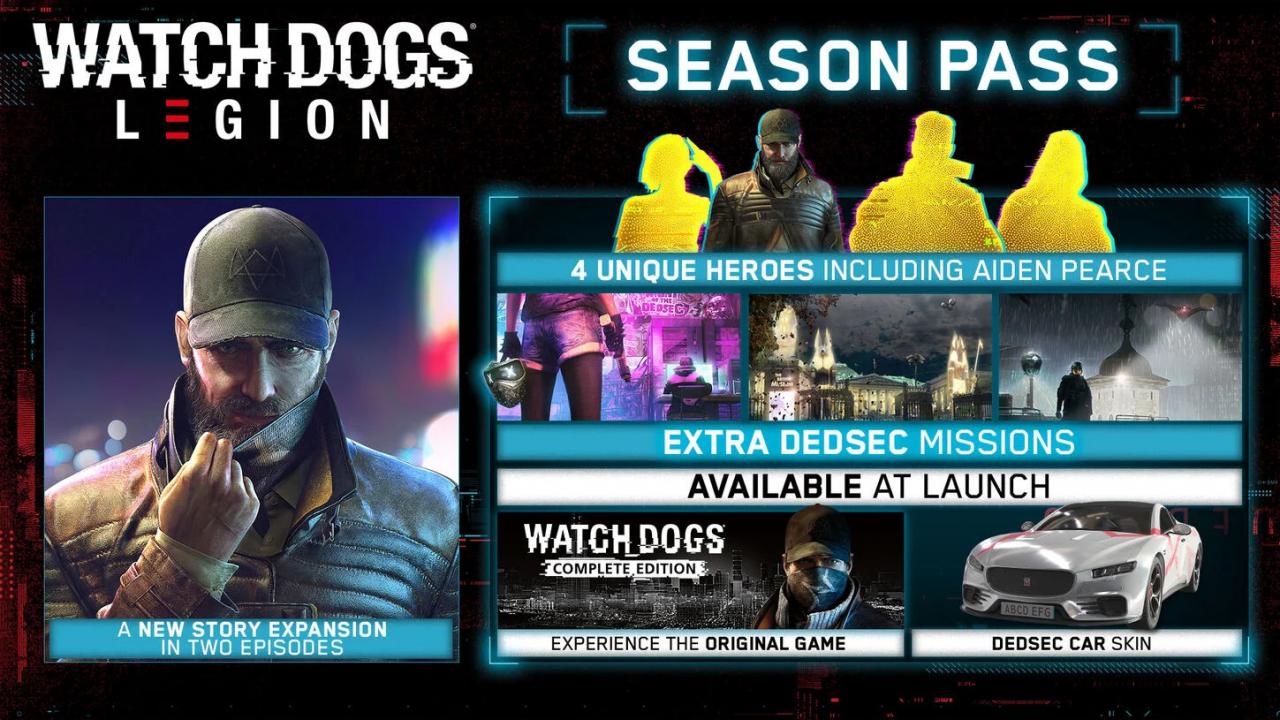 Watch Dogs: Legion - Season Pass DLC EU XBOX One / Xbox Series X|S CD Key USD 14.68