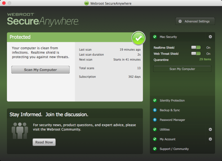 Webroot SecureAnywhere AntiVirus 2024 Key (1 Year / 3 Devices) USD 22.59