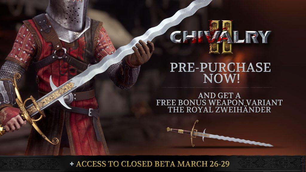 Chivalry 2 + Preorder Bonus Epic Games CD Key USD 11.29